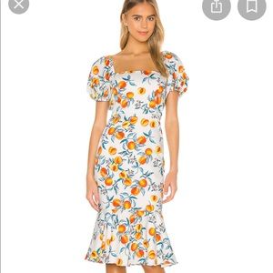 Amanda Uprichard Peach midi dress